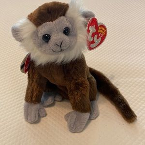 Ty Beanie Baby Brown White Jungle Cute Spider Monkey Collectible Toy with Tag